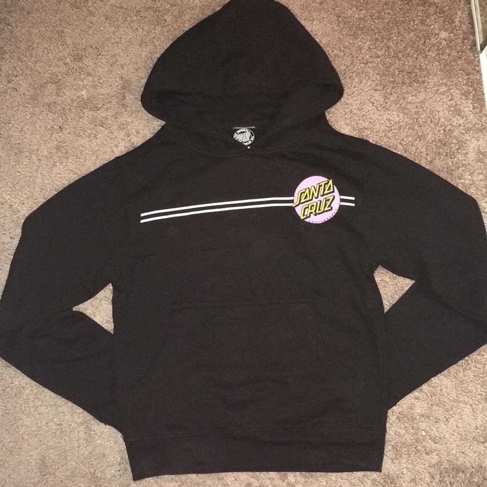 Small black Santa Cruz skateboards hoodie